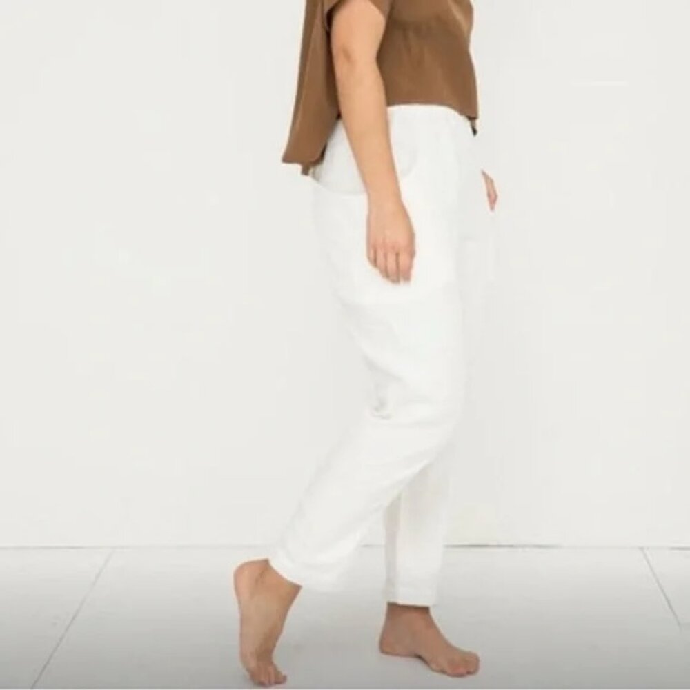 White Linen Elizabeth Suzann Pants Size Small